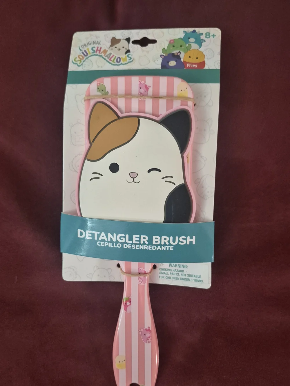 Squishmallows Cat Detangler Brush - Pink, White, Black, Tan